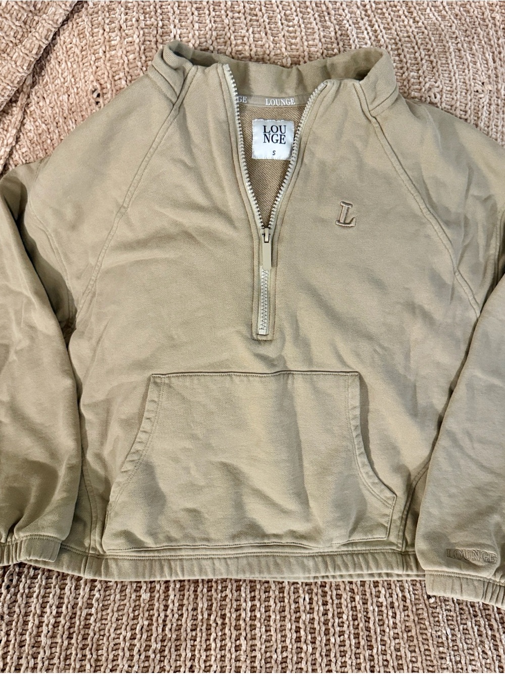 Lounge Olive Half-Zip Pullover Sweater
